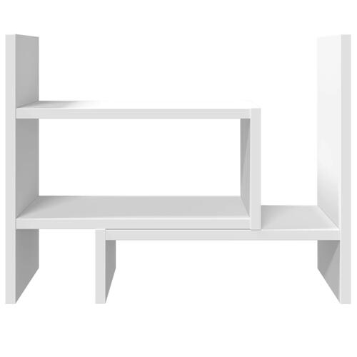 Hylde til skrivebord 38,5x17x39 cm konstrueret træ hvid