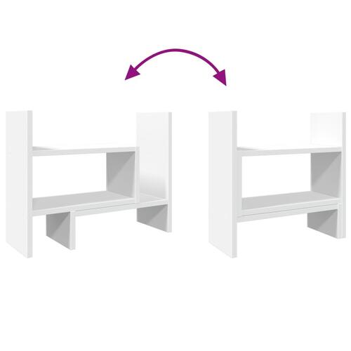Hylde til skrivebord 38,5x17x39 cm konstrueret træ hvid
