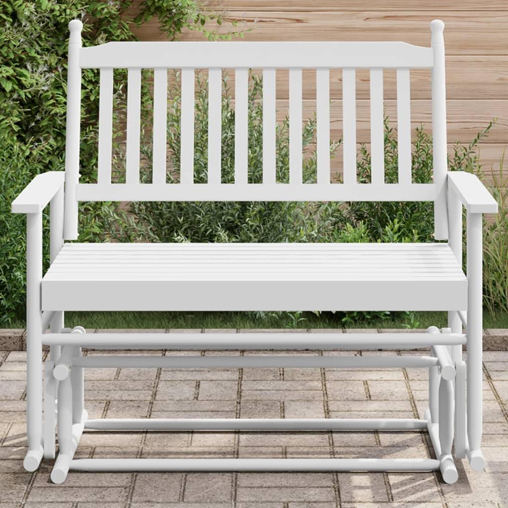 Gyngebænk 118x70x104,5 cm massivt poppeltræ hvid