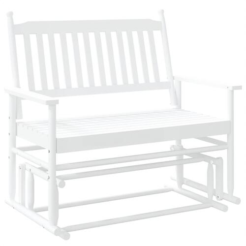 Gyngebænk 118x70x104,5 cm massivt poppeltræ hvid