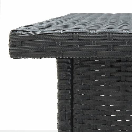 Barsæt til haven 5 dele med hynder polyrattan sort