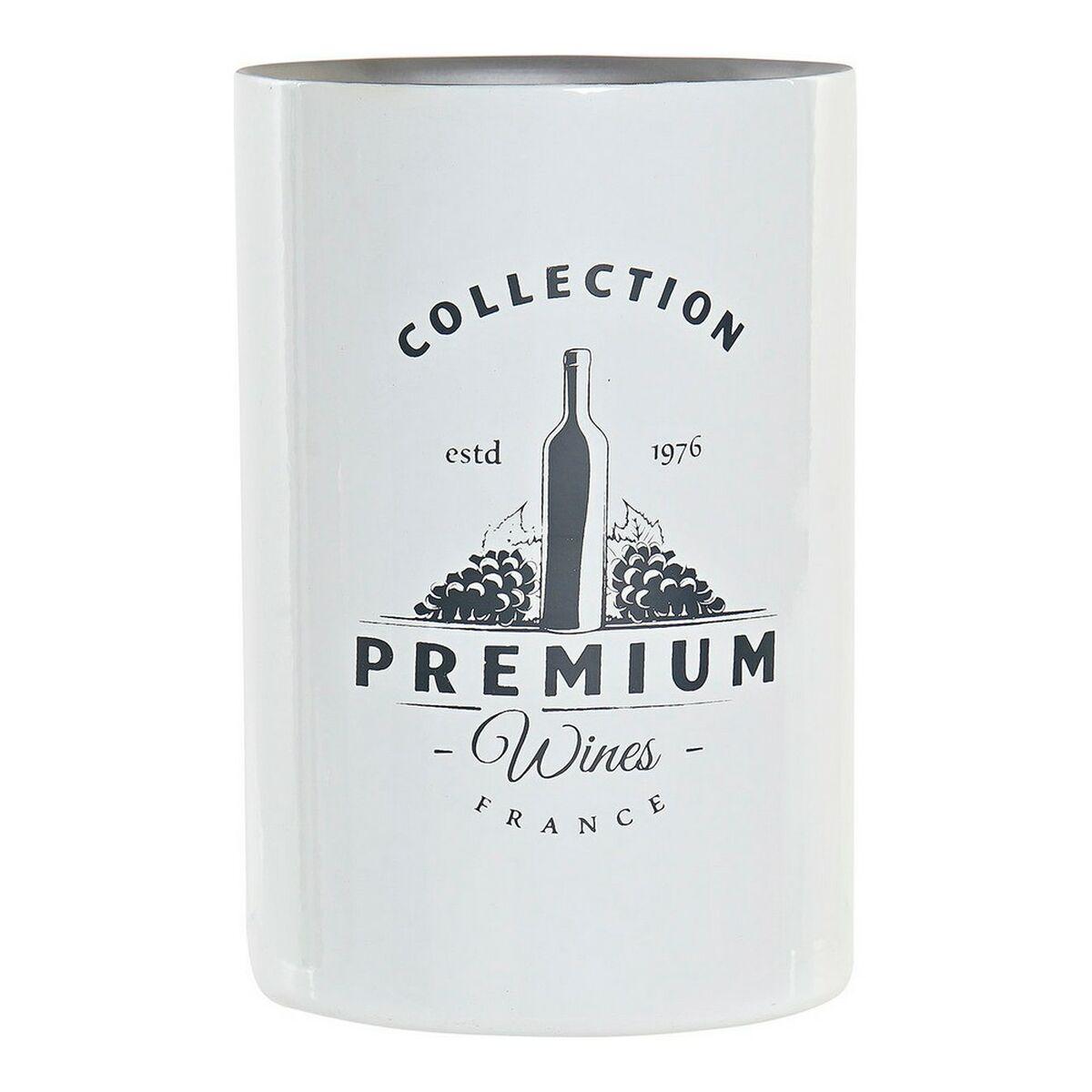 Vinflaske‑afkøler - hvid/sølv, rustfrit stål, 12 × 12 × 18 cm