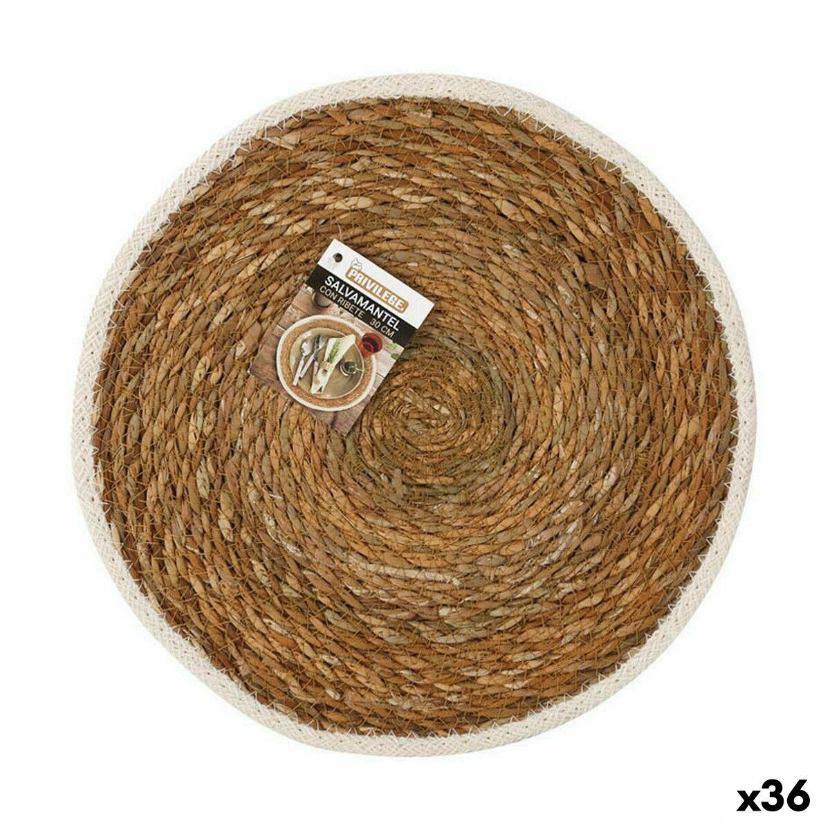 Privilege dækkeserviet i tang, brun, Ø 30 cm - 36 stk.