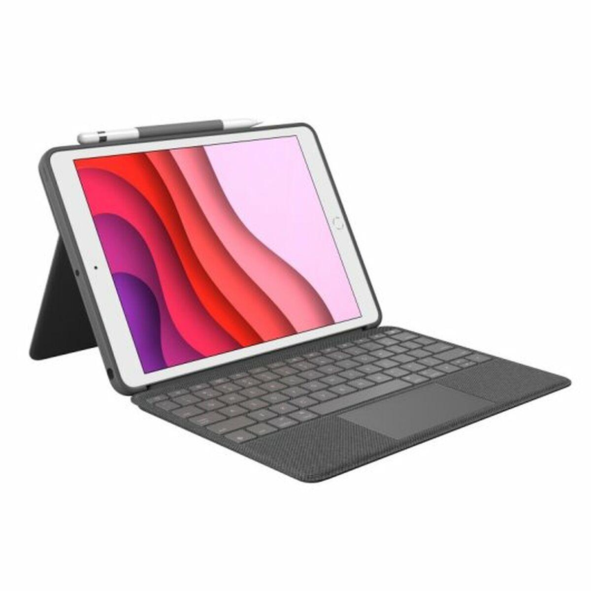 Tablet Cover Logitech Ipad 2021 Grå Qwerty