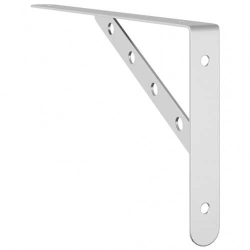 Hyldebeslag 4 stk. 30 x 2,5 x 15,5 cm i rustfrit stål - sølvfarvet