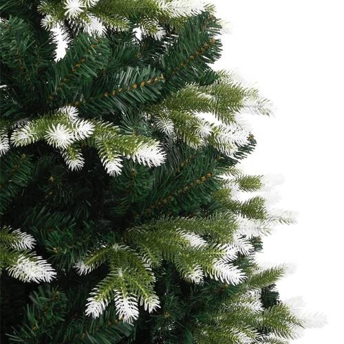 Kunstigt juletræ med sne 210 cm hængslet