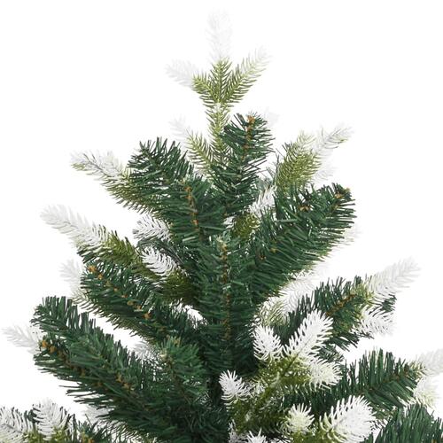 Kunstigt juletræ med sne 210 cm hængslet