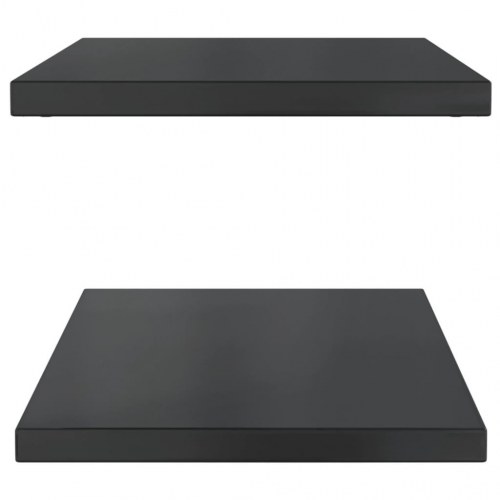 Væghylder - 2 stk. 75 × 40 cm i sort rustfrit stål