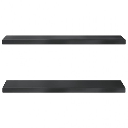 Væghylder 2 stk. - 75 × 23,5 cm i sort rustfrit stål