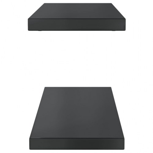 Væghylder 2 stk. - 75 × 23,5 cm i sort rustfrit stål