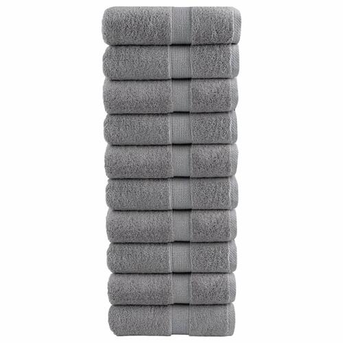 Gæstehåndklæder SOLUND 10 stk. Premium 30x50 cm 600 g/m2 grå