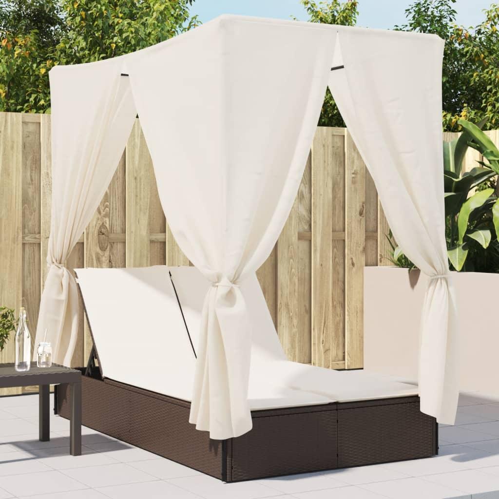 Solseng Med Tag Gardiner Polyrattan Brun