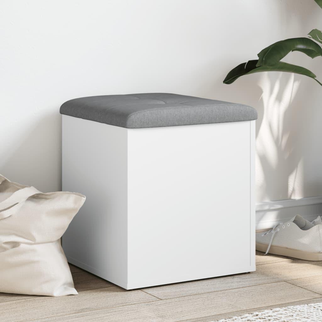 Opbevaringsbænk hvid 42x42x45 cm konstrueret træ billede