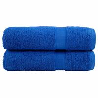 Badehåndklæder 2 stk. Premium 100x150 cm 100 % bomuld blå