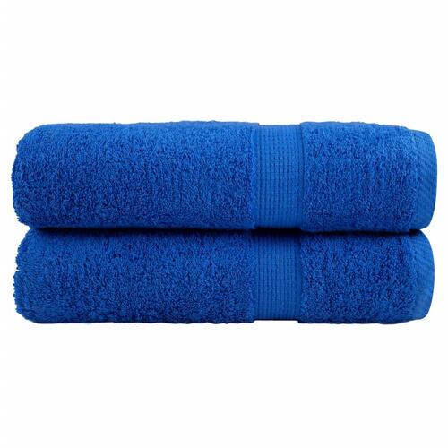 Badehåndklæder 2 stk. Premium 100x150 cm 100 % bomuld blå