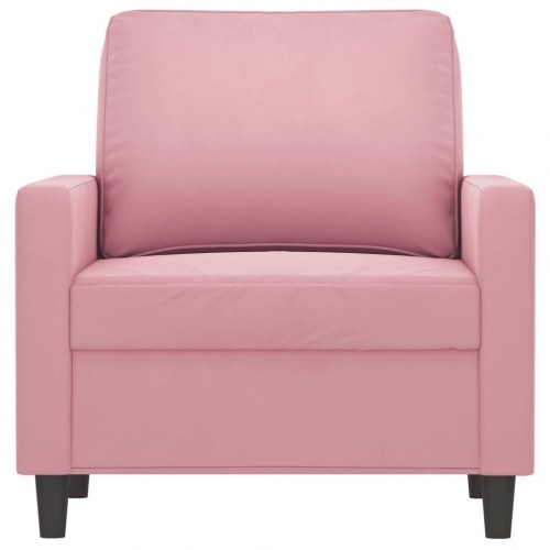 Lænestol i velour - 60 cm sædebredde, lyserød