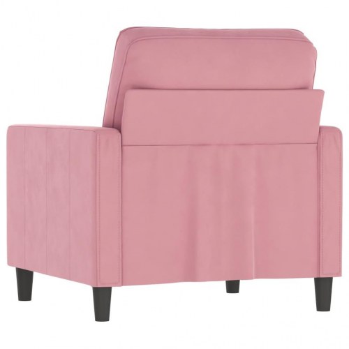 Lænestol i velour - 60 cm sædebredde, lyserød