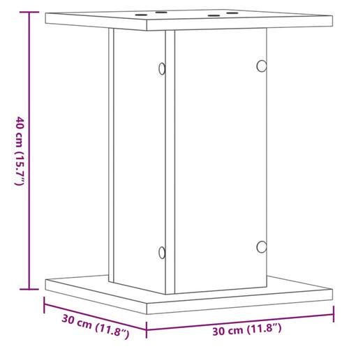 Højtalerstativer 2 stk. 30x30x40 cm konstrueret træ brun egetræ