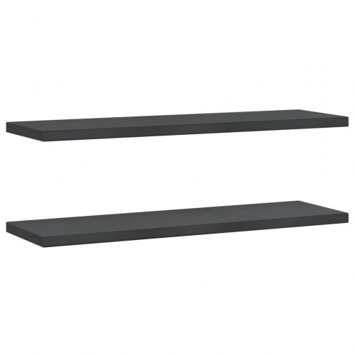 Væghylder 2 stk. 100×30 cm i rustfrit stål - sort
