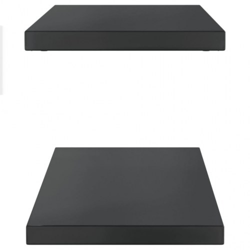 Væghylder 2 stk. 100×30 cm i rustfrit stål - sort