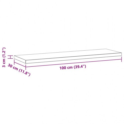 Væghylder 2 stk. 100×30 cm i rustfrit stål - sort