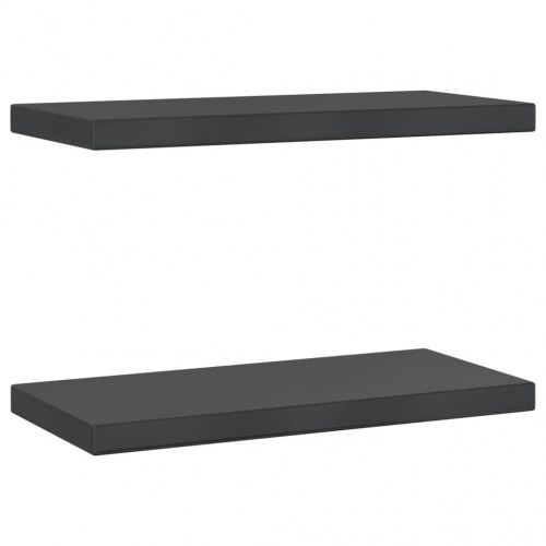 Væghylder 2 stk. 50 × 23,5 cm - rustfrit stål, sort