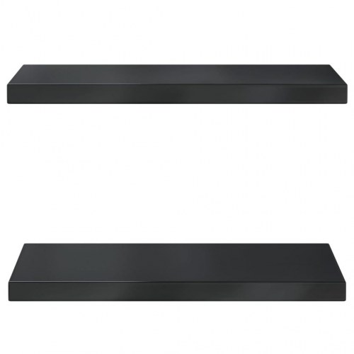 Væghylder 2 stk. 50 × 23,5 cm - rustfrit stål, sort