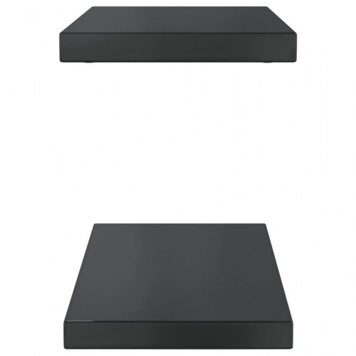 Væghylder 2 stk. 50 × 23,5 cm - rustfrit stål, sort