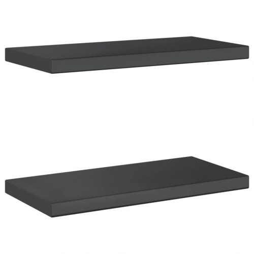 Væghylder 2 stk. 50 × 23,5 cm - rustfrit stål, sort