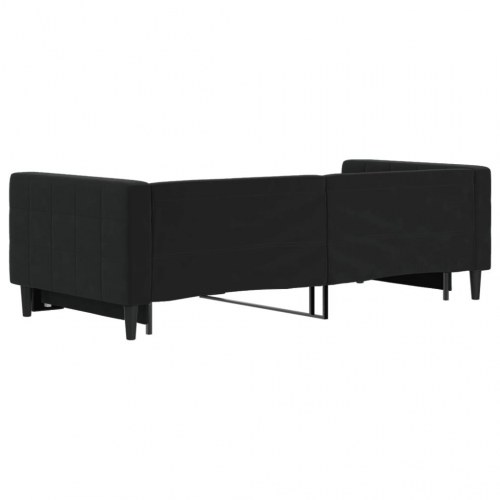 Dagseng med udtræk 90 x 200 cm i velour - sort