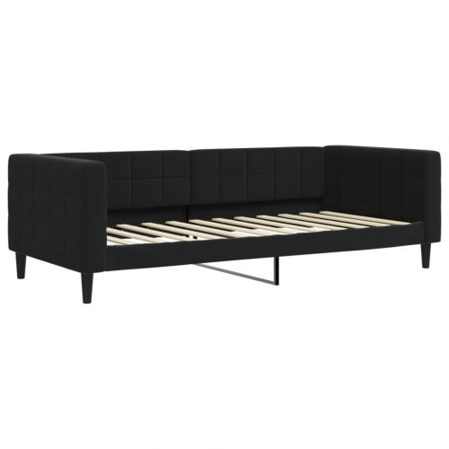 Dagseng med udtræk 90 x 200 cm i velour - sort