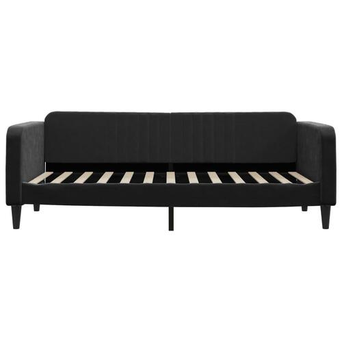 Daybed med udtræk og skuffer 90x200 cm velour sort