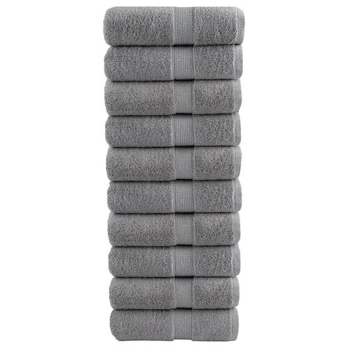 Håndklæder SOLUND 10 stk. Premium 30x30 cm 600 g/m2 grå