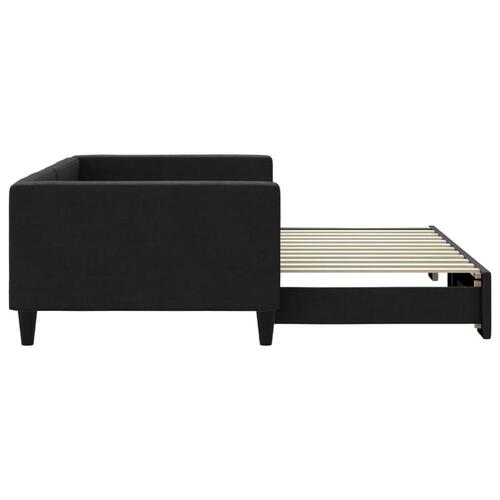 Daybed med udtræk 100x200 cm stof sort