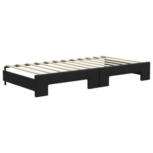 Daybed med udtræk 100x200 cm stof sort
