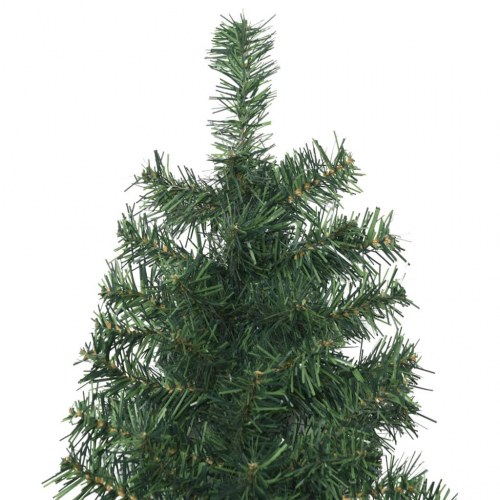 Smalt juletræ med metalfod 300 cm - PVC, grøn
