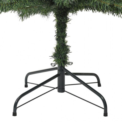 Smalt juletræ med metalfod 300 cm - PVC, grøn