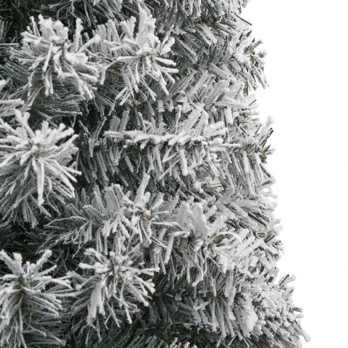 Smalt juletræ med fod og sne 300 cm - PVC