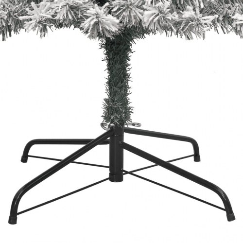 Smalt juletræ med fod og sne 300 cm - PVC