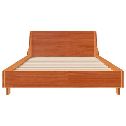 Sengeramme uden madras 100 x 200 cm - massivt fyrretræ, gyldenbrun