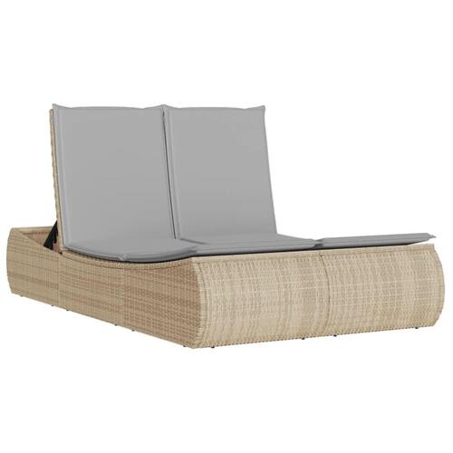 Solseng med hynder polyrattan beige