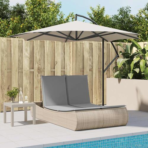 Solseng med hynder polyrattan beige