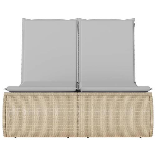 Solseng med hynder polyrattan beige
