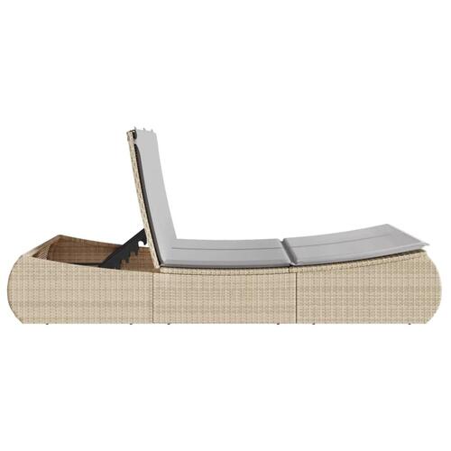 Solseng med hynder polyrattan beige