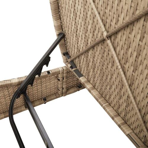 Solseng med hynder polyrattan beige