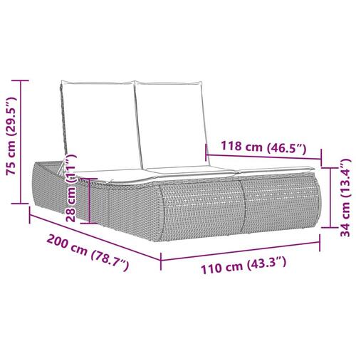 Solseng med hynder polyrattan beige
