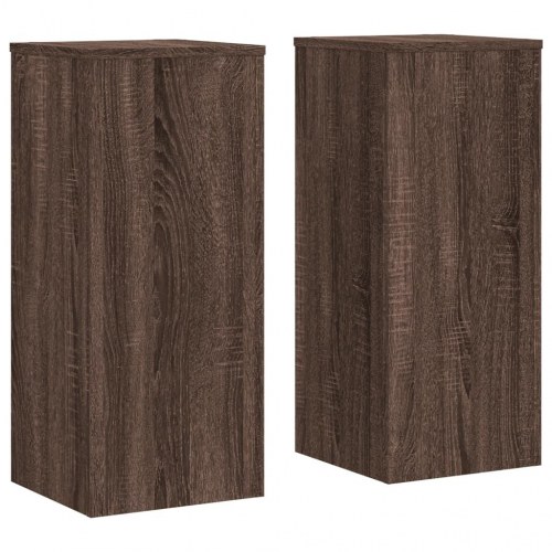 Plantestativer 2 stk. 30x30x70 cm konstrueret træ brunt eg