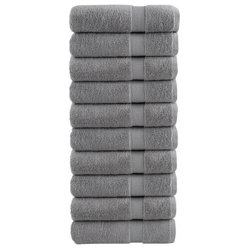 Badehåndklæder 10 stk. Premium 100x150 cm 100 % bomuld grå