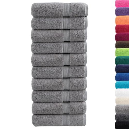 Badehåndklæder 10 stk. Premium 100x150 cm 100 % bomuld grå