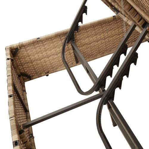 Solseng med tag og gardiner polyrattan beige